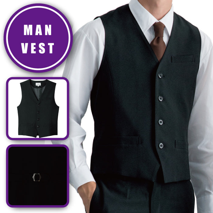 メンズベスト ベスト 黒 ユニフォーム ジレ メンズ フォーマル カフェ